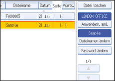 Abbildung des Bedienfelds