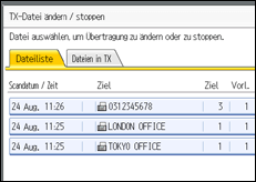 Abbildung des Bedienfelds
