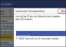 Abbildung des Bedienfelds