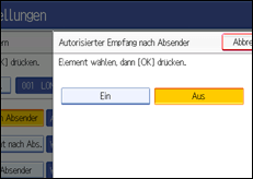 Abbildung des Bedienfelds