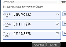 Abbildung des Bedienfelds