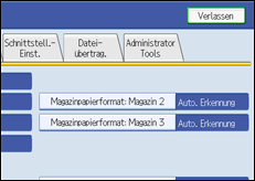 Abbildung der Bedienfeldanzeige