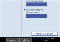 Abbildung der Bedienfeldanzeige