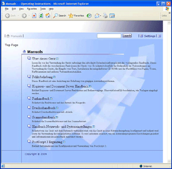 Abbildung des Webbrowser-Bildschirms