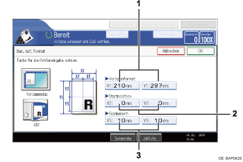 Nummerierte Abbildung Bedienfeld-Display