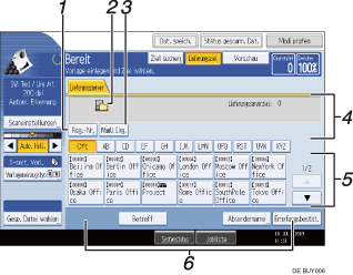 Nummerierte Abbildung Bedienfeld-Display
