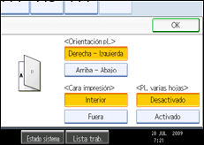 Ilustraci&oacute;n de la pantalla del panel de mandos