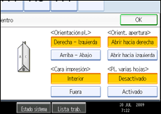 Ilustraci&oacute;n de la pantalla del panel de mandos