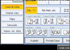 Ilustración de la pantalla del panel de mandos