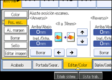 Ilustraci&oacute;n de la pantalla del panel de mandos