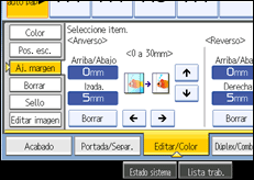 Ilustraci&oacute;n de la pantalla del panel de mandos