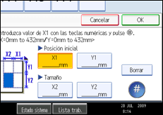 Ilustraci&oacute;n de la pantalla del panel de mandos