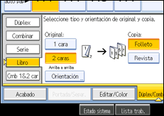 Ilustraci&oacute;n de la pantalla del panel de mandos