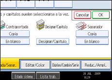 Ilustraci&oacute;n de la pantalla del panel de mandos