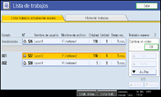 Ilustraci&oacute;n de la pantalla del panel de operaciones