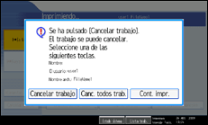 Ilustraci&oacute;n de la pantalla del panel de operaciones