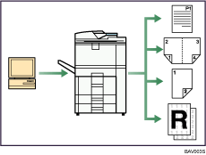 Illustration de l&apos;utilisation de cet appareil comme une imprimante