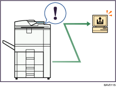 Illustrazione del monitoraggio e dell'impostazione della macchina tramite computer