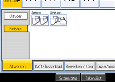 Schermafbeelding bedieningspaneel