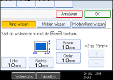 Schermafbeelding bedieningspaneel