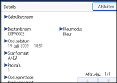 Schermafbeelding bedieningspaneel