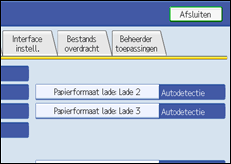 Schermafbeelding Bedieningspaneel