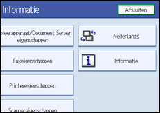 Schermafbeelding Bedieningspaneel