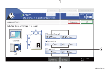 Genummerde oproepafbeelding schermafbeelding bedieningspaneel