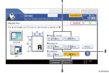 Genummerde oproepafbeelding schermafbeelding bedieningspaneel