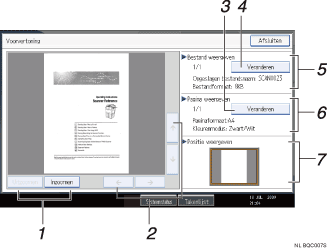 Genummerde oproepafbeelding schermafbeelding bedieningspaneel