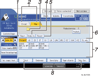 Genummerde oproepafbeelding schermafbeelding bedieningspaneel