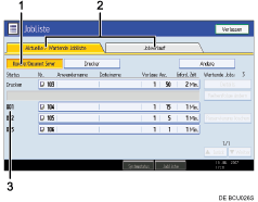Nummerierte Abbildung des Bedienfeld-Display