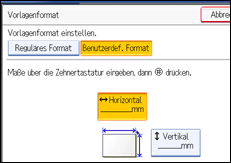 Abbildung des Bedienfeld-Displays