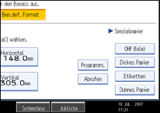 Abbildung des Bedienfeld-Displays
