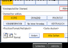 Abbildung des Bedienfeld-Displays