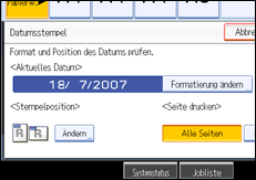 Abbildung des Bedienfeld-Displays