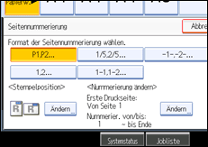 Abbildung des Bedienfeld-Displays