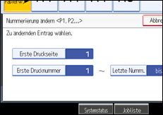 Abbildung des Bedienfeld-Displays