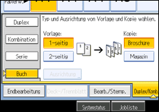 Abbildung des Bedienfeld-Displays