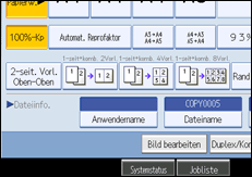 Abbildung des Bedienfeld-Displays