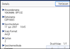 Abbildung des Bedienfeld-Displays
