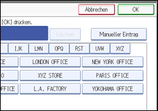 Abbildung des Bedienfeld-Displays