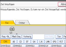 Abbildung des Bedienfelds