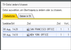 Abbildung des Bedienfelds