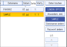 Abbildung des Bedienfelds