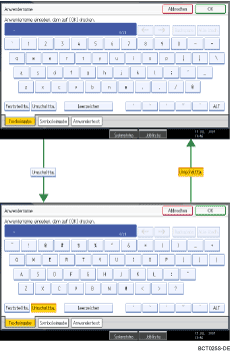 Abbildung der Tasten