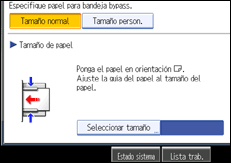 Ilustración de la pantalla del panel de mandos