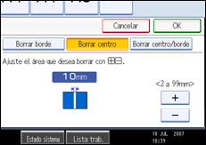 Ilustración de la pantalla del panel de mandos