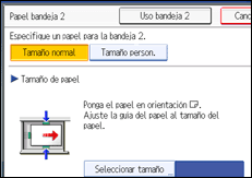 Ilustración de la pantalla del panel de mandos