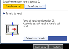 Ilustración de la pantalla del panel de mandos